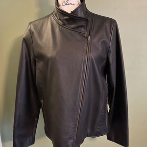 Eileen Fisher Genuine Moro Leather short Jacket Size L